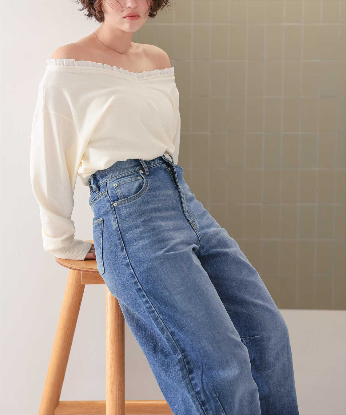 titivate「カーブラインデニムパンツ」|デニム|