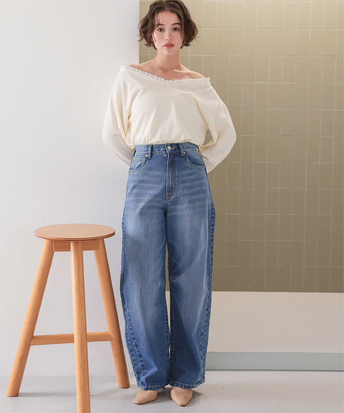 titivate「カーブラインデニムパンツ」|デニム|