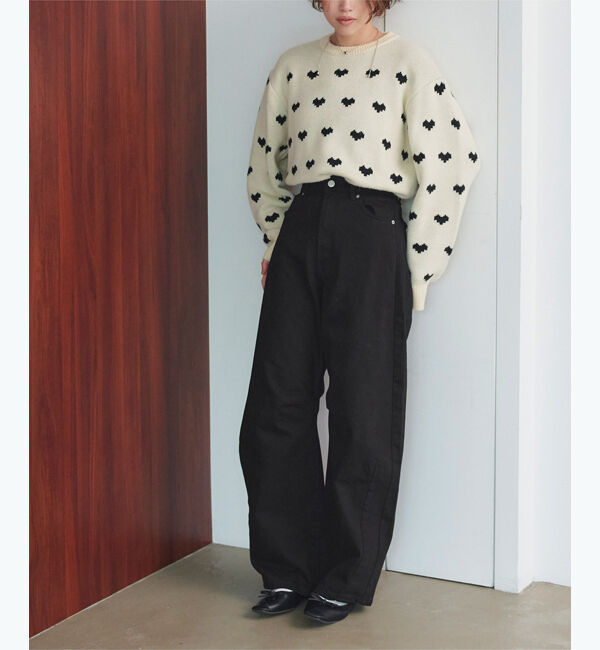 titivate「カーブラインデニムパンツ」|デニム|ブラック/パターン2