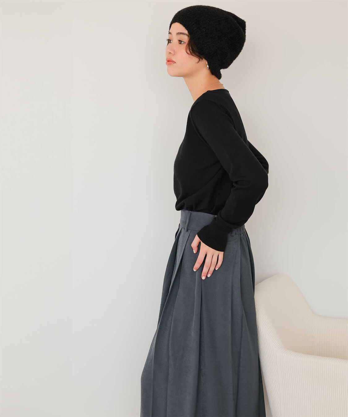 titivate「なめらか手触りカシミヤタッチボートネックニット」|ニット・セーター|