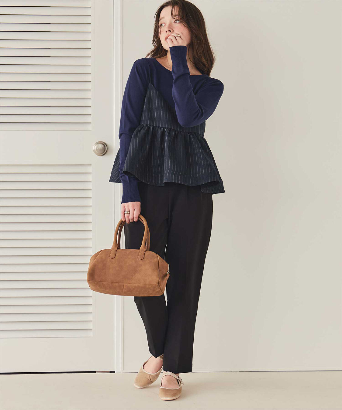 titivate「なめらか手触りカシミヤタッチボートネックニット」|ニット・セーター|