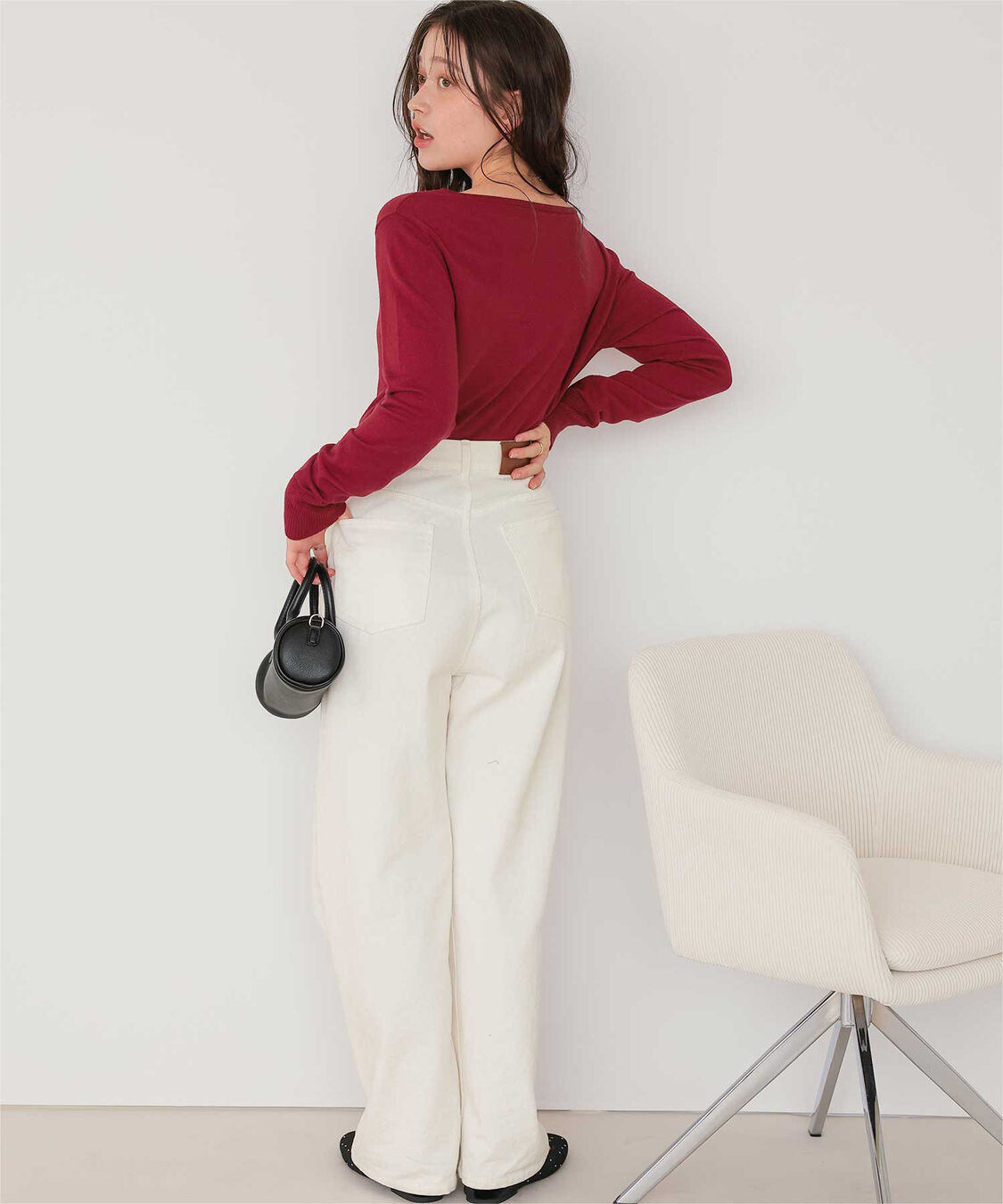 titivate「なめらか手触りカシミヤタッチボートネックニット」|ニット・セーター|