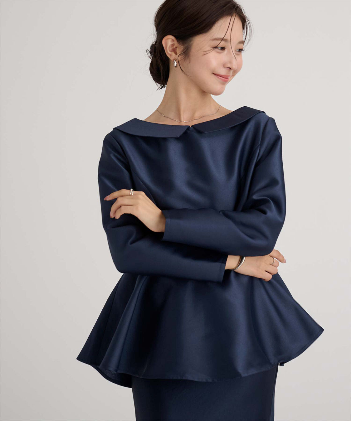 ur's「2wayペプラムブラウス」|シャツ・ブラウス|ネイビー