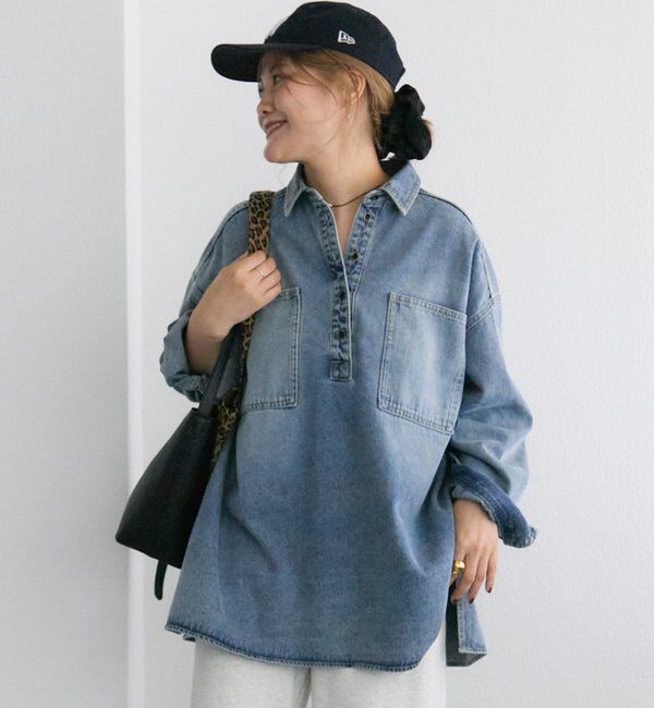  「【＠noricorico102企画】ヴィンテージライクデニムチュニックシャツ」|シャツ・ブラウス|