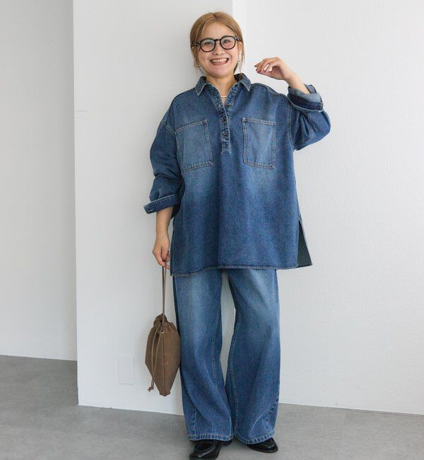  「【＠noricorico102企画】ヴィンテージライクデニムチュニックシャツ」|シャツ・ブラウス|
