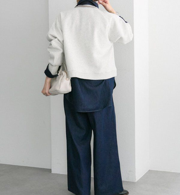  「シンプル裏起毛スウェットショートプルオーバー」|プルオーバー|