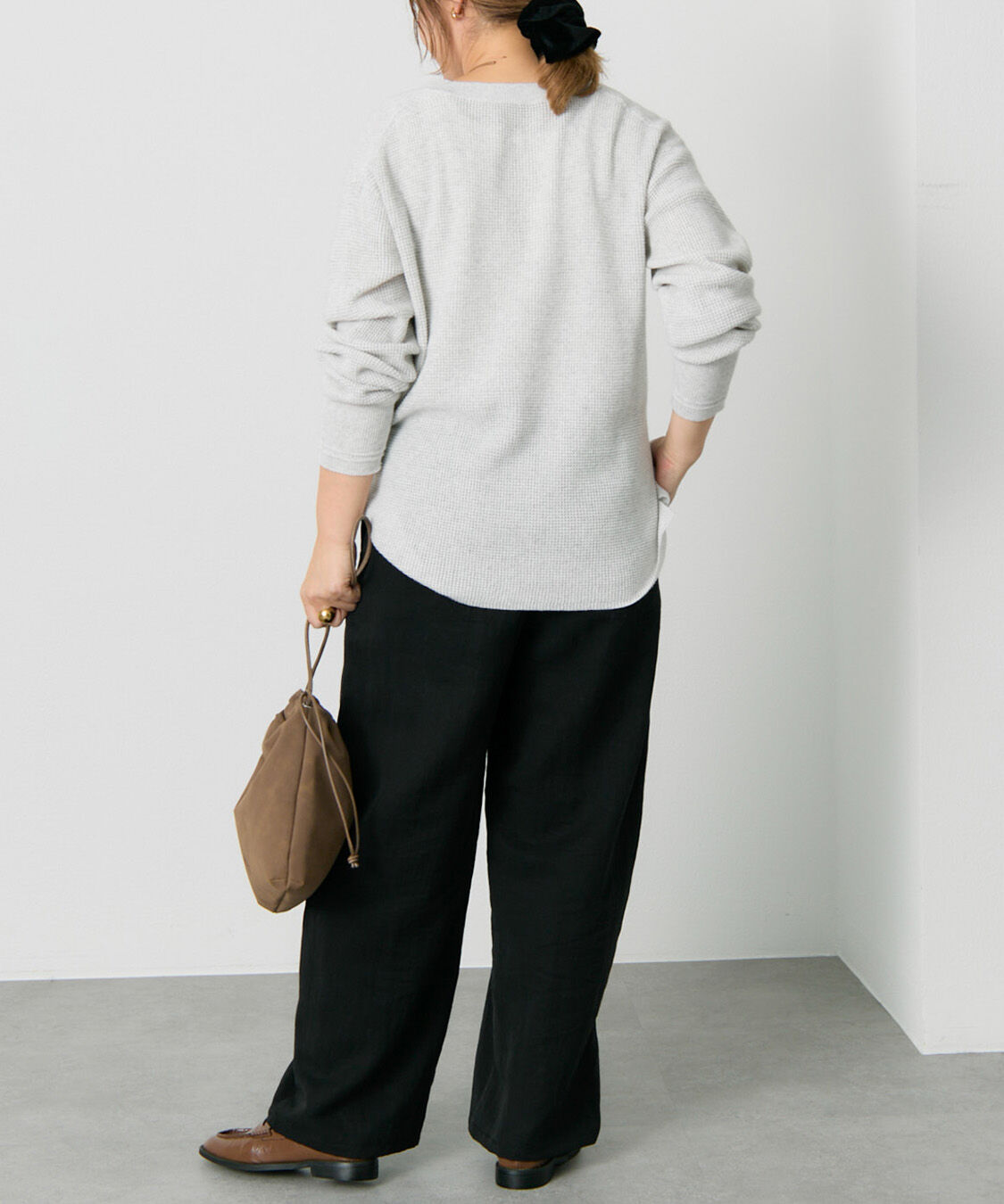  「キーネックワッフルニット」|ニット・セーター|