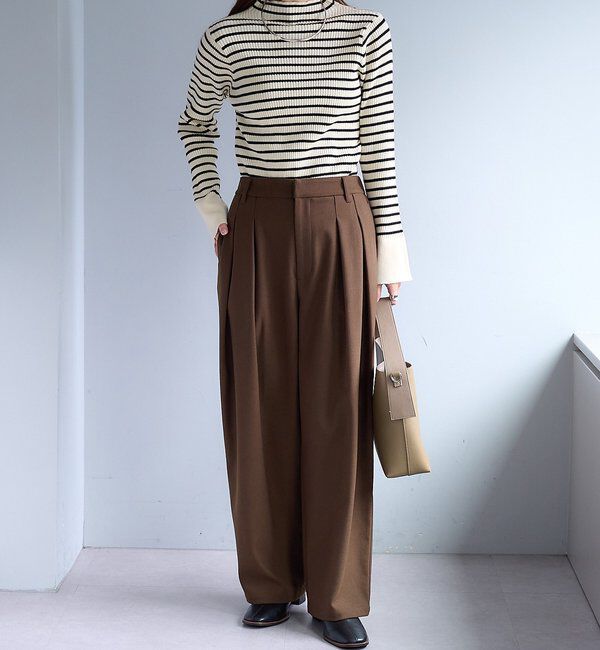  「【2サイズ/インフルエンサー企画】ツータック起毛スラックスパンツ」|その他|