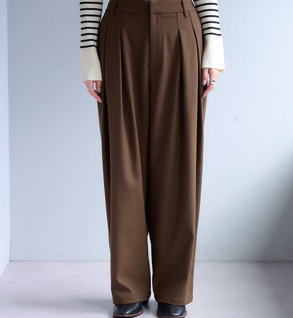  「【2サイズ/インフルエンサー企画】ツータック起毛スラックスパンツ」|その他|