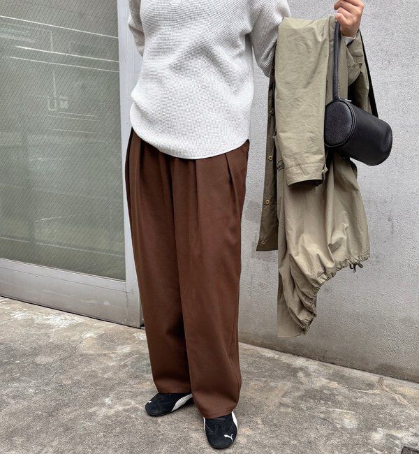  「【2サイズ/インフルエンサー企画】ツータック起毛スラックスパンツ」|その他|