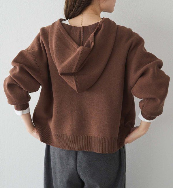  「スウェットライクダブルジャガードニットパーカー」|パーカー|