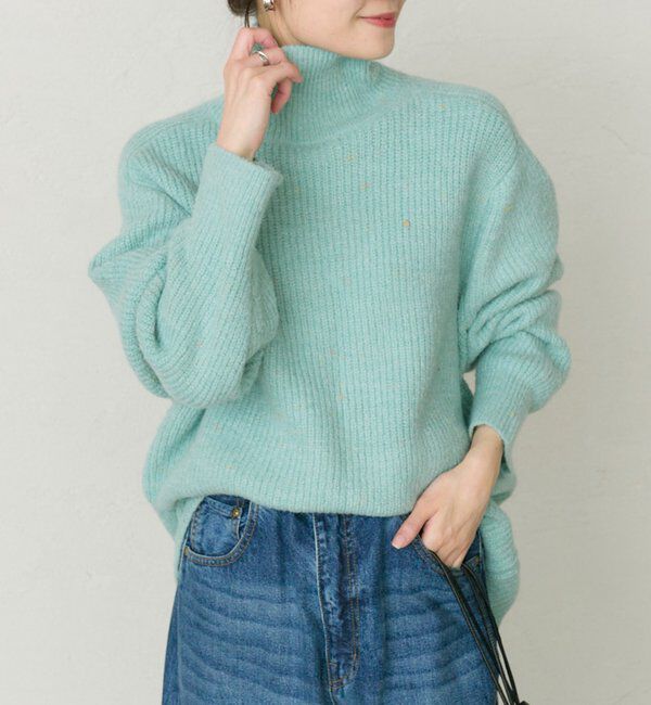  「ネップハイネックニットプルオーバー」|キャミソール|