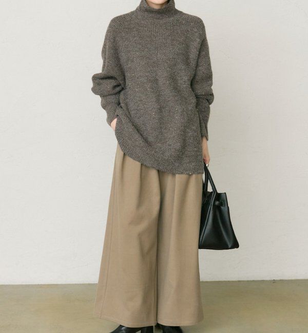  「ネップハイネックニットプルオーバー」|キャミソール|