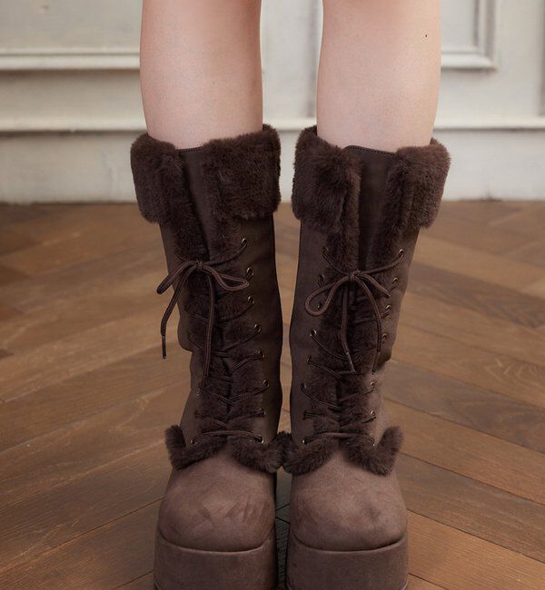  「マイナス３キロレースアップムートンブーツ」|その他|
