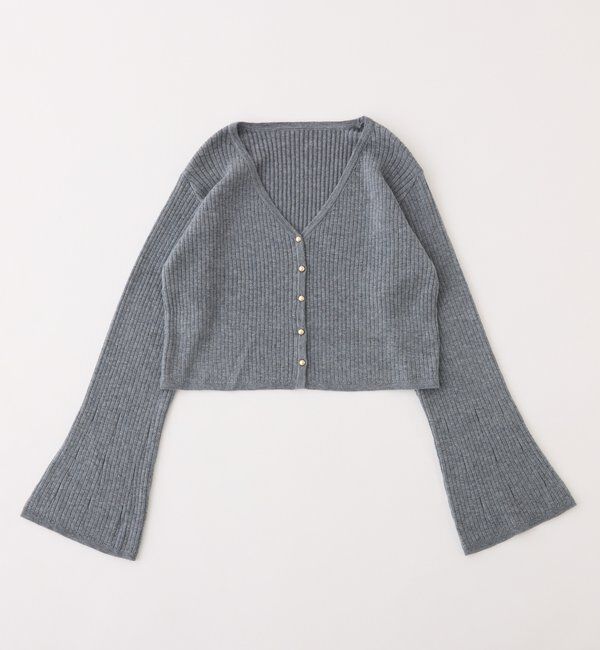  「ベル袖リブカーデ」|ニット・セーター|