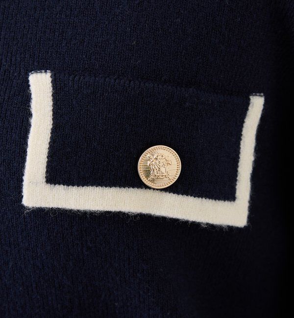  「金ボタン配色衿ニット」|ニット・セーター|