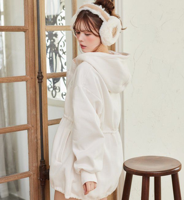  「ロゴ刺繍入り裏起毛ビッグパーカー」|プルオーバー|