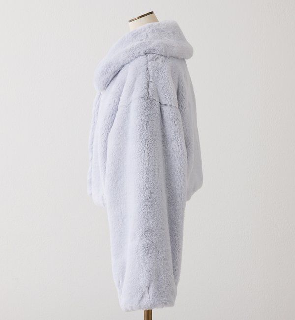  「衿つきエコファーショートコート」|ダウンベスト・ベスト|