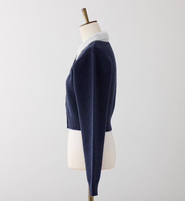  「シャギー襟配色ポロニット」|ニット・セーター|