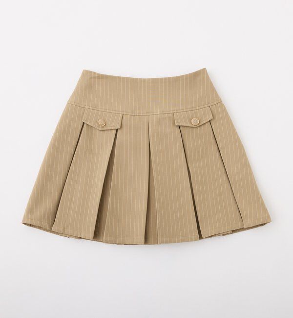  「金ボタンボックスプリーツミニスカート」|スカート|