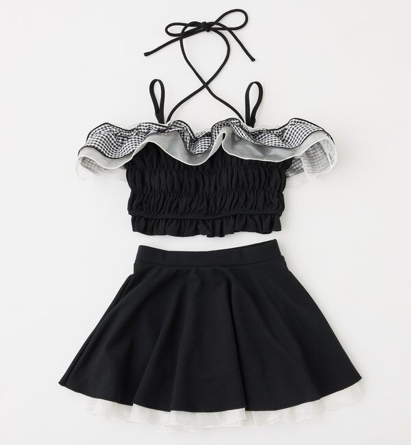  「swimwear/フリルオフショル＋フレアミニスカート(3点セット)」|その他|