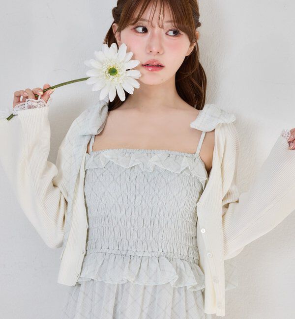  「袖レースカーディガン」|ニット・セーター|