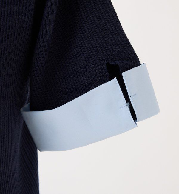  「【リボン取り外し可能】リボンシャツドッキングニット」|ニット・セーター|