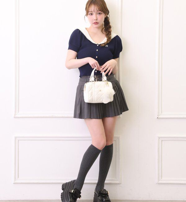  「【SMサイズ展開あり】ダブルベルト付きプリーツミニスカ－ト」|スカート|