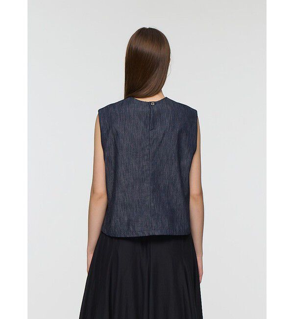 mizuiro ind「mizuiro ind デニムショートベスト」|ベスト・ジレ|