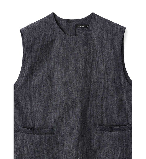 mizuiro ind「mizuiro ind デニムショートベスト」|ベスト・ジレ|