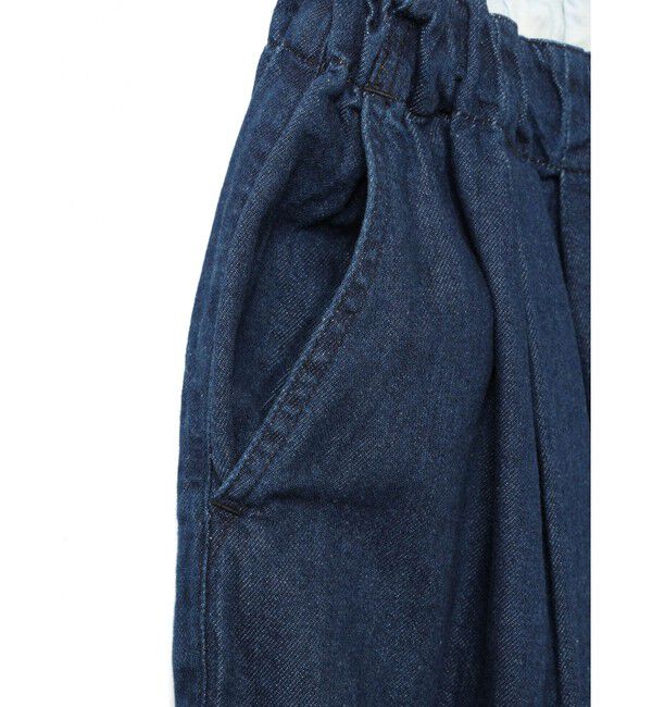 mizuiro ind「mizuiro ind デニムタックワイドパンツ」|デニム|