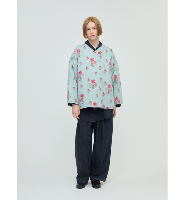 mizuiro ind「mizuiro ind デニムタックワイドパンツ」|デニム|