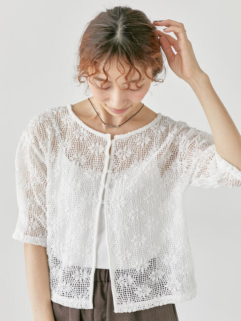 Lugnoncure「フラワーメッシュ前後2WAYトップス」|その他|