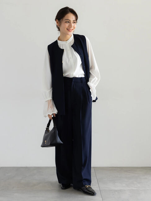 Te chichi「【セレモニーアイテム】サイドプリーツペプラムジレ（セットアップ可）」|ダウンベスト・ベスト|