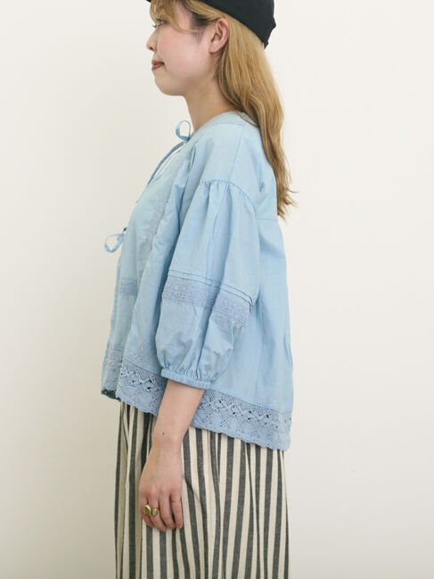 Samansa Mos2「パッチワークレースブラウス」|シャツ・ブラウス|