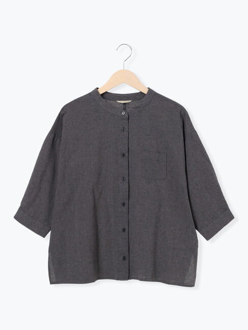 Samansa Mos2「バンドカラーゆるシャツ」|シャツ・ブラウス|