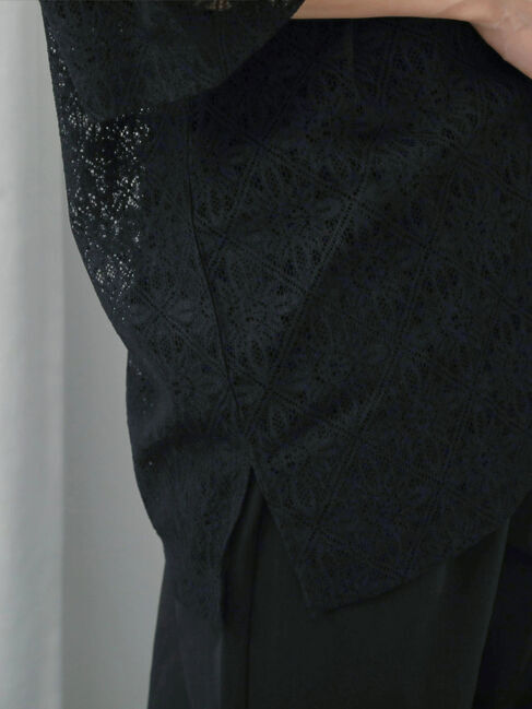 Samansa Mos2 blue「レースTシャツ」|Tシャツ・カットソー|