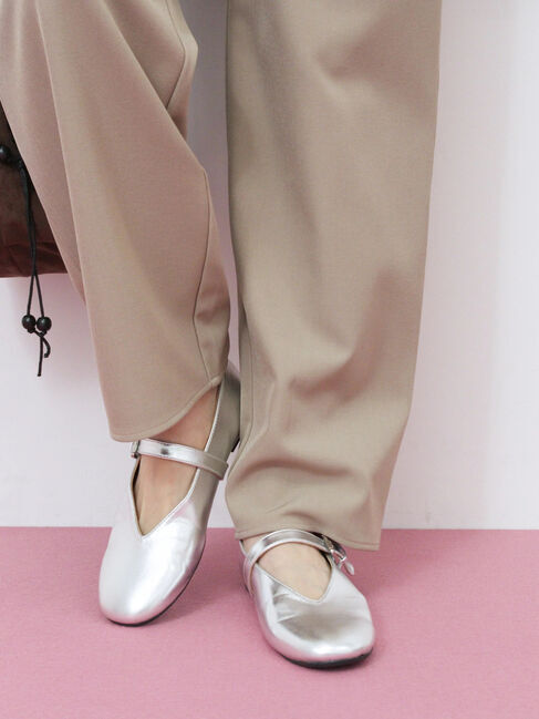 Samansa Mos2 blue「Vカットメリージェーン」|ビジネス・ドレスシューズ|