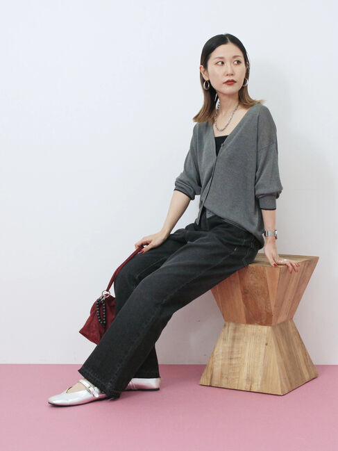 Samansa Mos2 blue「Vカットメリージェーン」|ビジネス・ドレスシューズ|