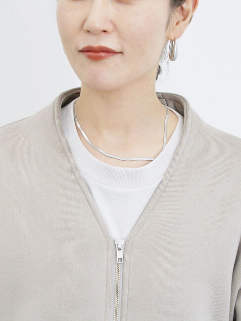 Samansa Mos2 blue「【マシンウォッシャブル】マルチスタイルボンディングブルゾン」|ブルゾン・スタジャン|