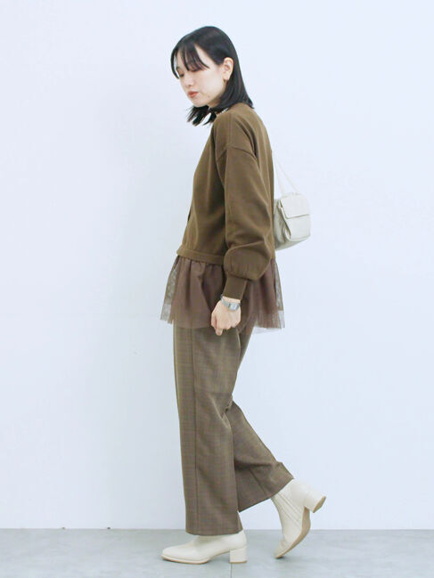 Samansa Mos2 blue「カチオン染めチェックパンツ」|その他|