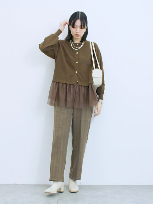 Samansa Mos2 blue「カチオン染めチェックパンツ」|その他|