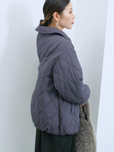 Samansa Mos2 blue「バルーンキルトジャケット」|その他|