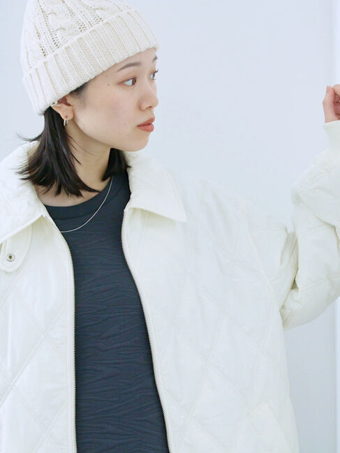 Samansa Mos2 blue「バルーンキルトジャケット」|その他|