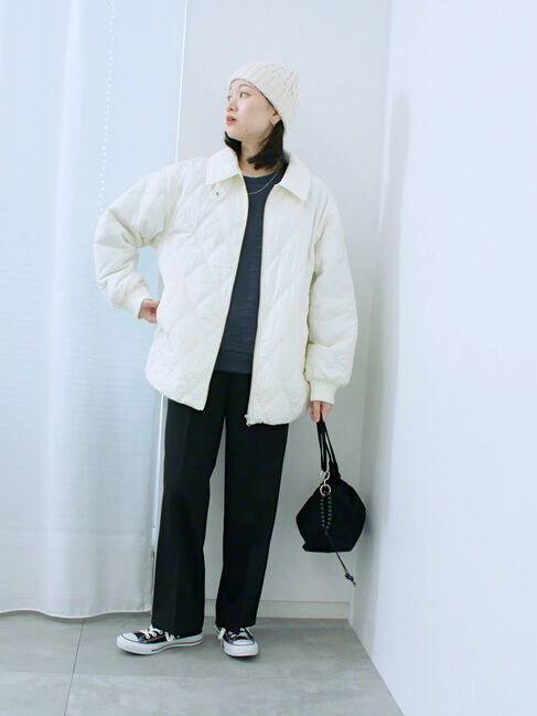 Samansa Mos2 blue「バルーンキルトジャケット」|その他|