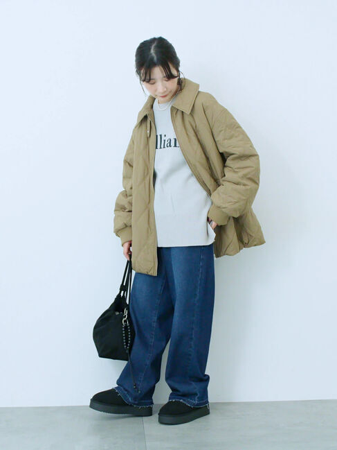 Samansa Mos2 blue「バルーンキルトジャケット」|その他|