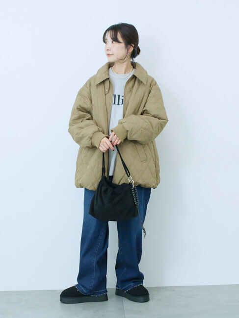 Samansa Mos2 blue「バルーンキルトジャケット」|その他|