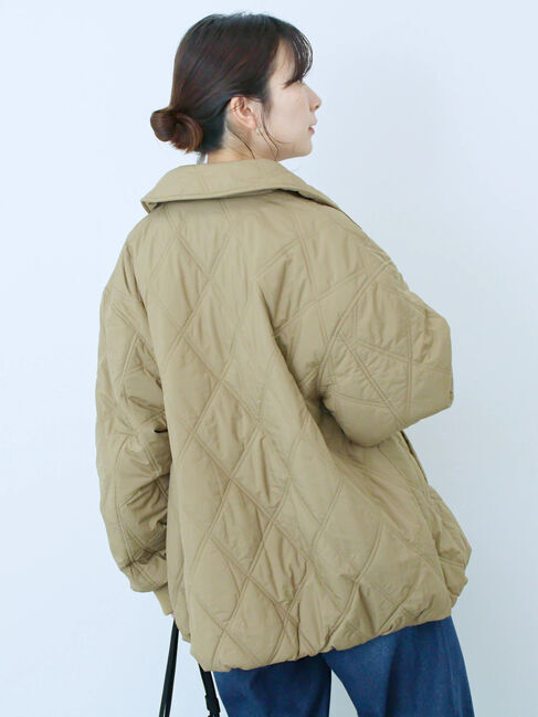 Samansa Mos2 blue「バルーンキルトジャケット」|その他|