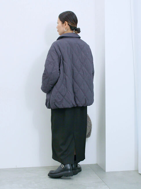 Samansa Mos2 blue「バルーンキルトジャケット」|その他|