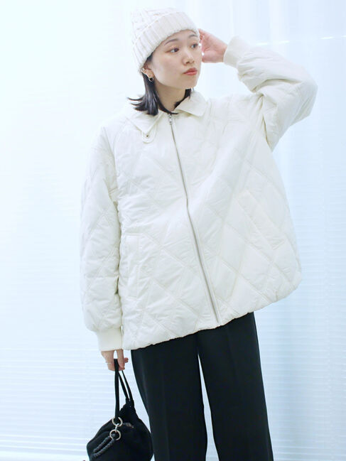 Samansa Mos2 blue「バルーンキルトジャケット」|その他|